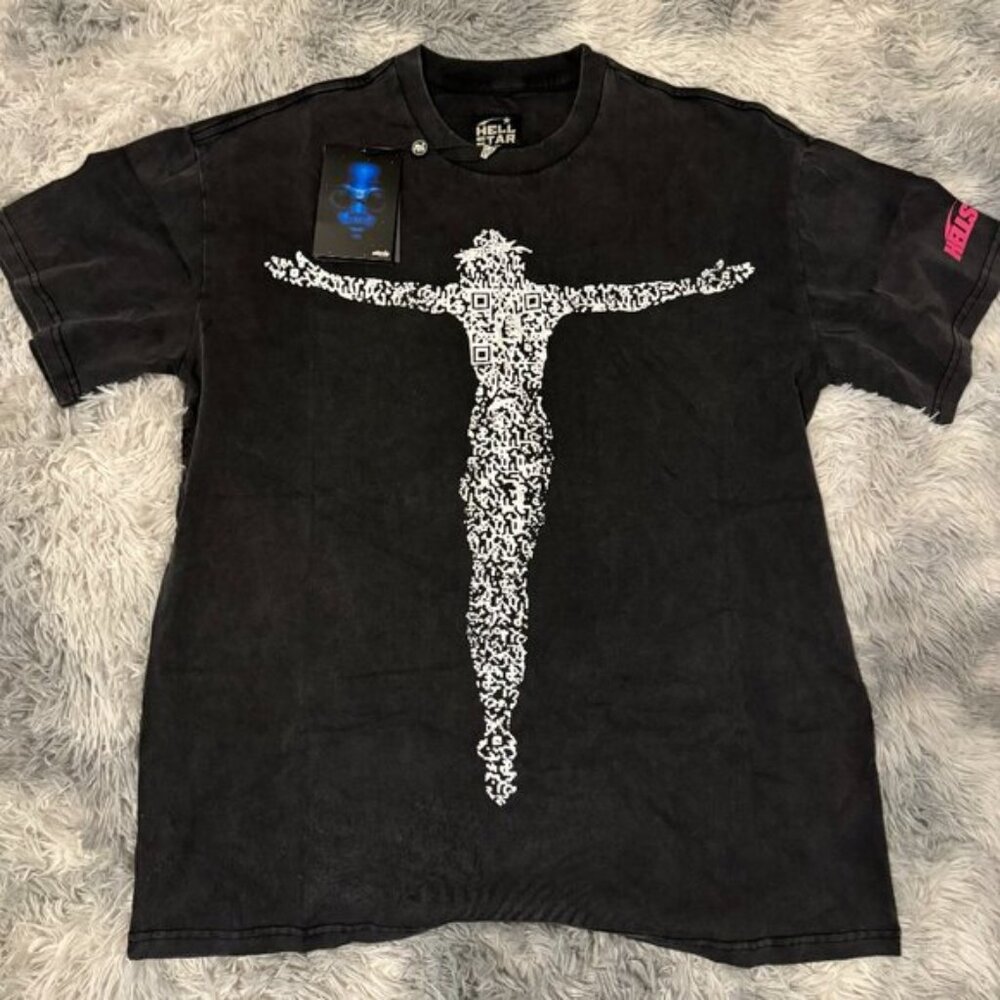 Hellstar QR Christ Black T-Shirt Men’s Size Large
